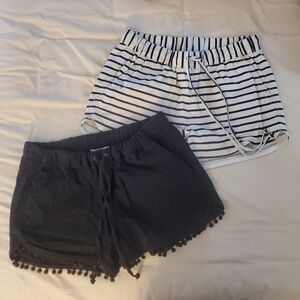 2 J.Crew Canvas Shorts Black Stripe XXS